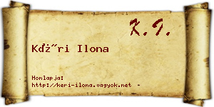 Kéri Ilona névjegykártya