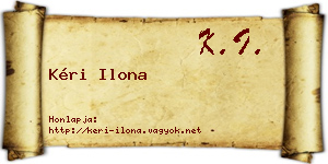 Kéri Ilona névjegykártya